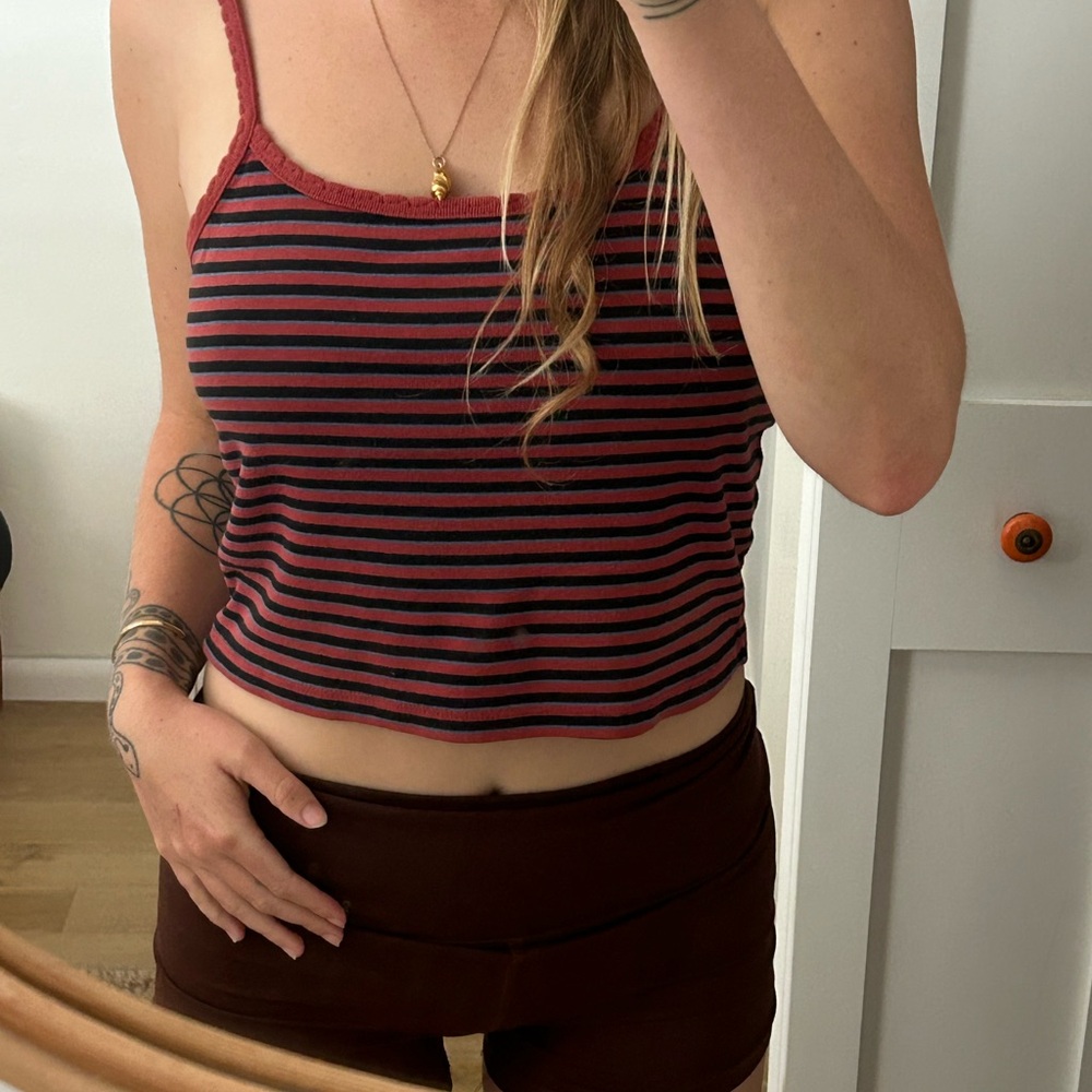 Brixton ~ red and black striped tank